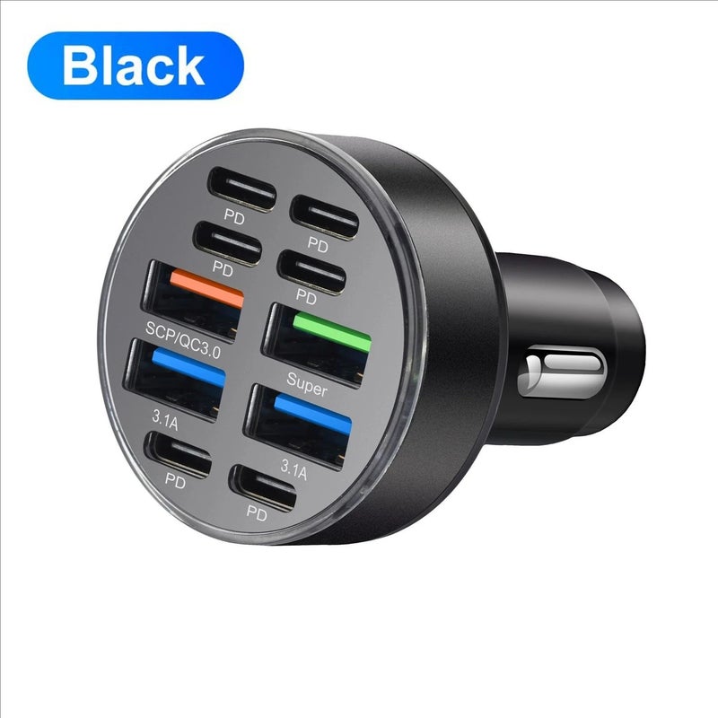 Bluejw USB C Car Charger, 5 Port (4 USB A & 1 USB C) PD 30W QC 3.0 Fast Charging Automobile Adapter for iPhone, iPad Pro, Samsung, Android Phones & Tablets - Image 1